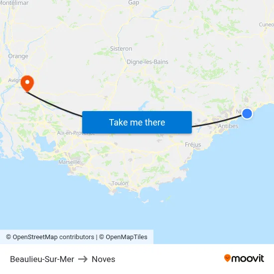 Beaulieu-Sur-Mer to Noves map