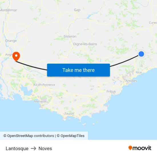 Lantosque to Noves map