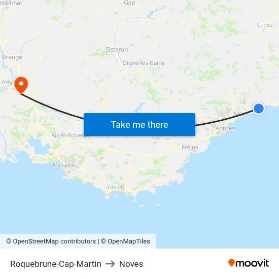 Roquebrune-Cap-Martin to Noves map