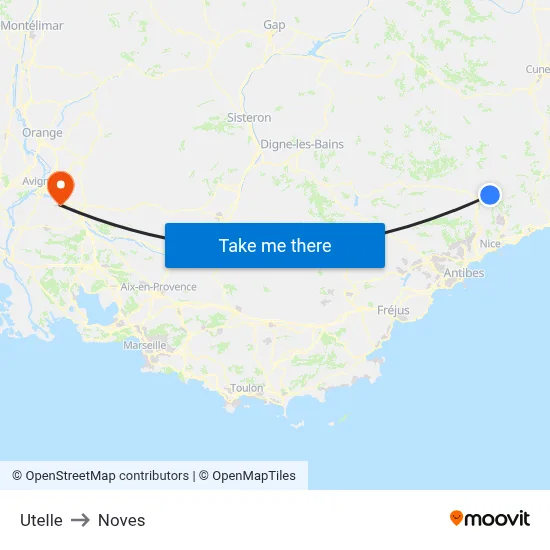 Utelle to Noves map
