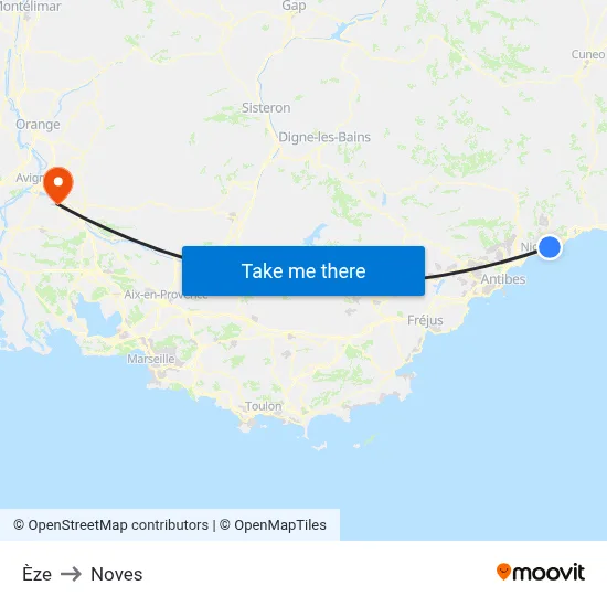 Èze to Noves map