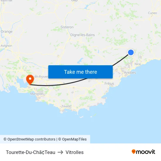 Tourette-Du-Chã¢Teau to Vitrolles map