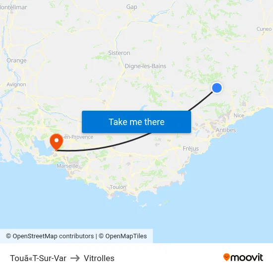 Touã«T-Sur-Var to Vitrolles map