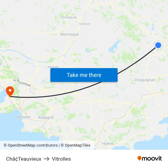 Chã¢Teauvieux to Vitrolles map