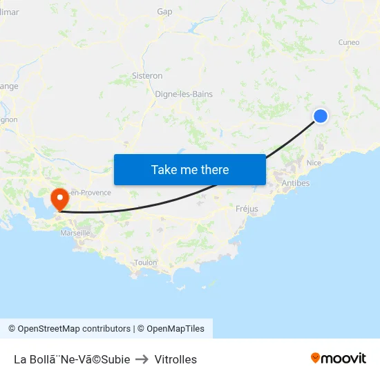 La Bollã¨Ne-Vã©Subie to Vitrolles map