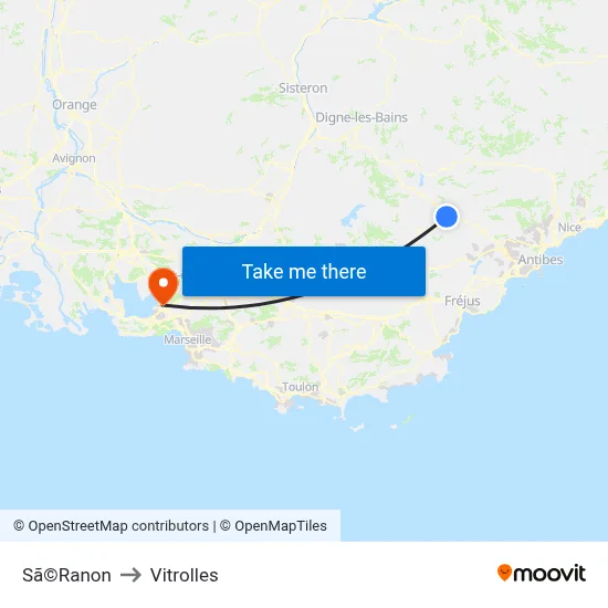 Sã©Ranon to Vitrolles map