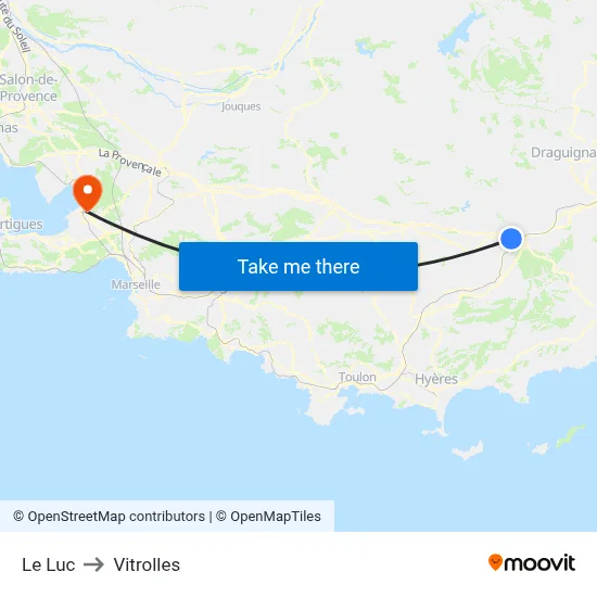 Le Luc to Vitrolles map