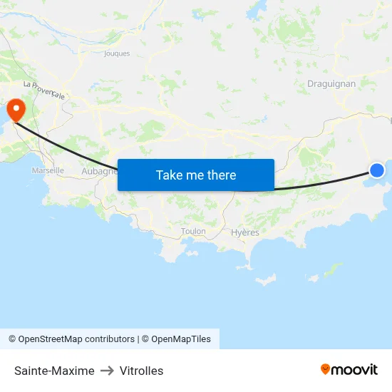 Sainte-Maxime to Vitrolles map