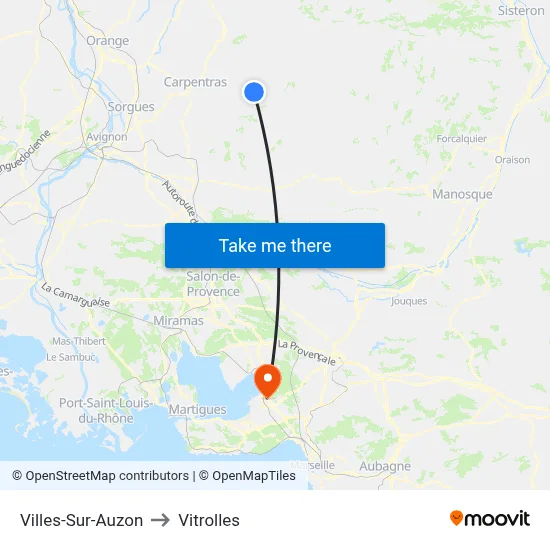 Villes-Sur-Auzon to Vitrolles map