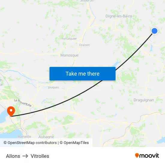 Allons to Vitrolles map