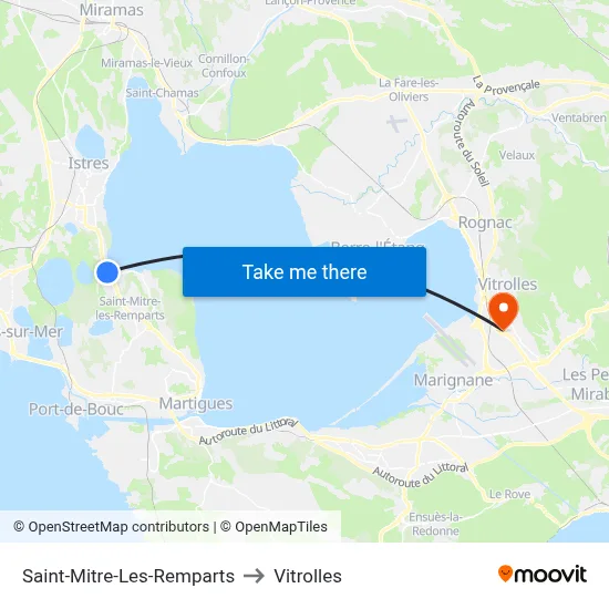 Saint-Mitre-Les-Remparts to Vitrolles map