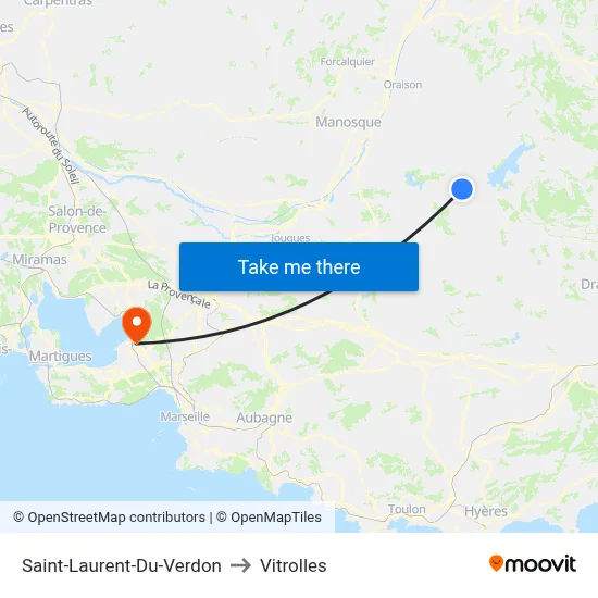 Saint-Laurent-Du-Verdon to Vitrolles map