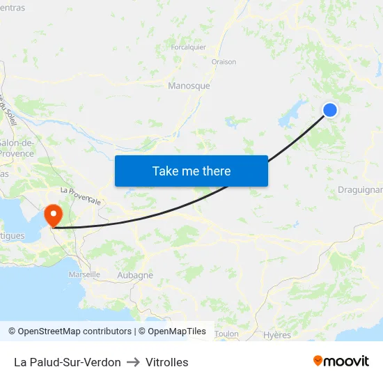 La Palud-Sur-Verdon to Vitrolles map
