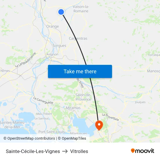 Sainte-Cécile-Les-Vignes to Vitrolles map