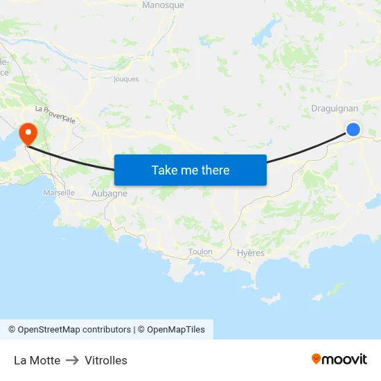 La Motte to Vitrolles map