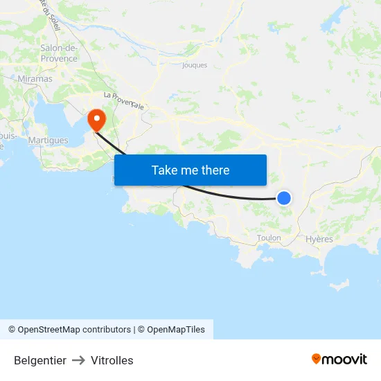 Belgentier to Vitrolles map