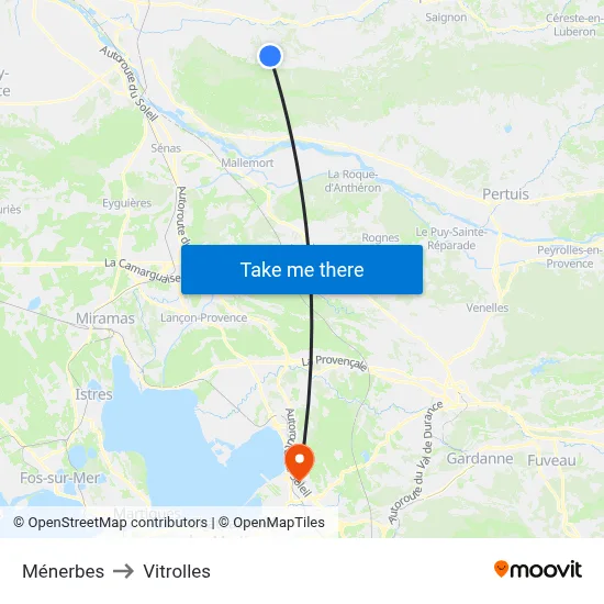 Ménerbes to Vitrolles map