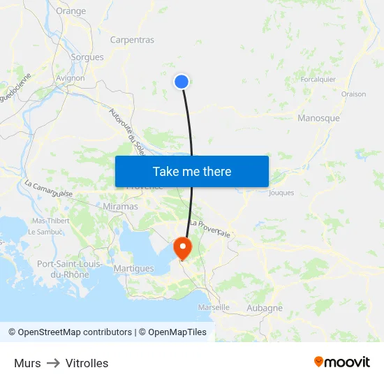 Murs to Vitrolles map
