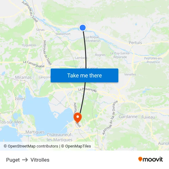 Puget to Vitrolles map