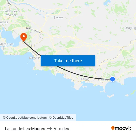 La Londe-Les-Maures to Vitrolles map
