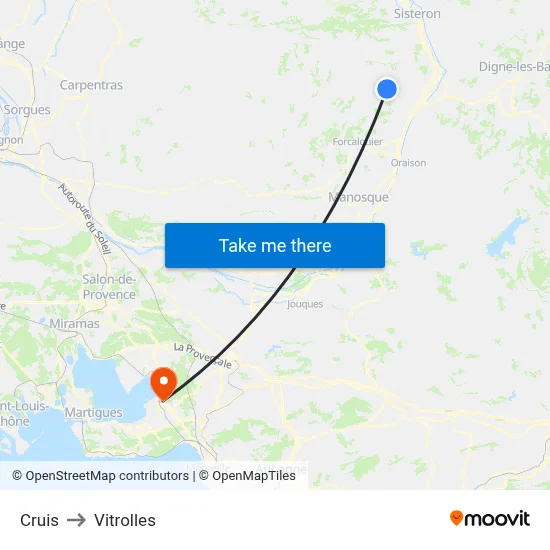 Cruis to Vitrolles map