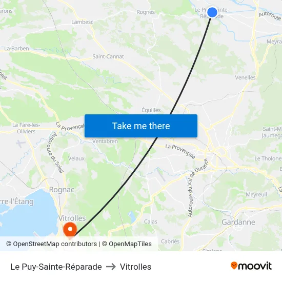 Le Puy-Sainte-Réparade to Vitrolles map