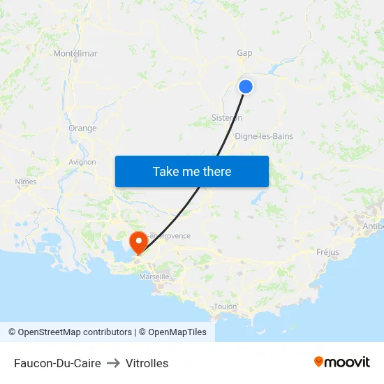 Faucon-Du-Caire to Vitrolles map
