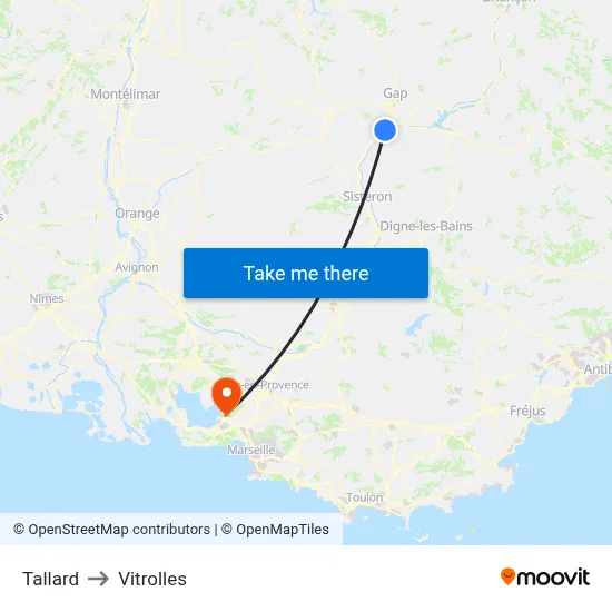 Tallard to Vitrolles map