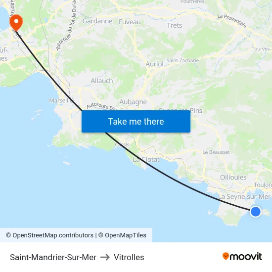 Saint-Mandrier-Sur-Mer to Vitrolles map