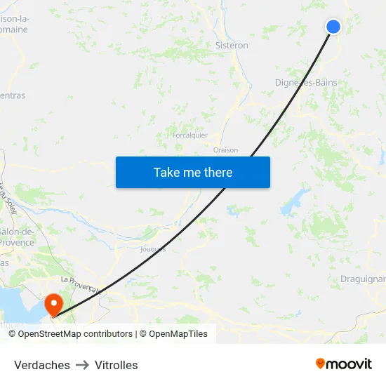 Verdaches to Vitrolles map