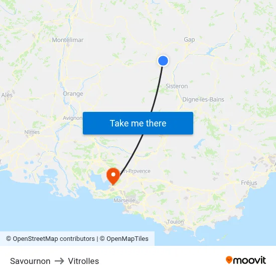 Savournon to Vitrolles map