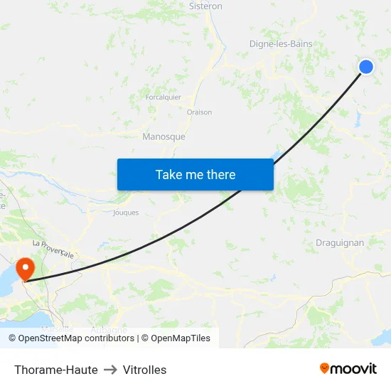 Thorame-Haute to Vitrolles map