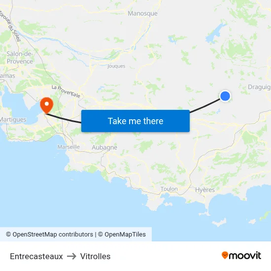 Entrecasteaux to Vitrolles map