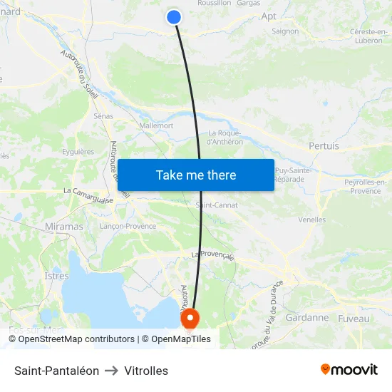 Saint-Pantaléon to Vitrolles map