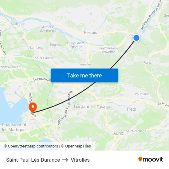 Saint-Paul-Lès-Durance to Vitrolles map