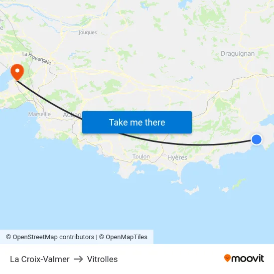La Croix-Valmer to Vitrolles map