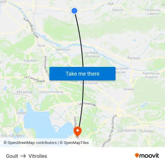Goult to Vitrolles map