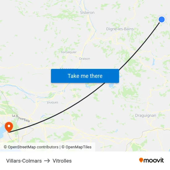Villars-Colmars to Vitrolles map
