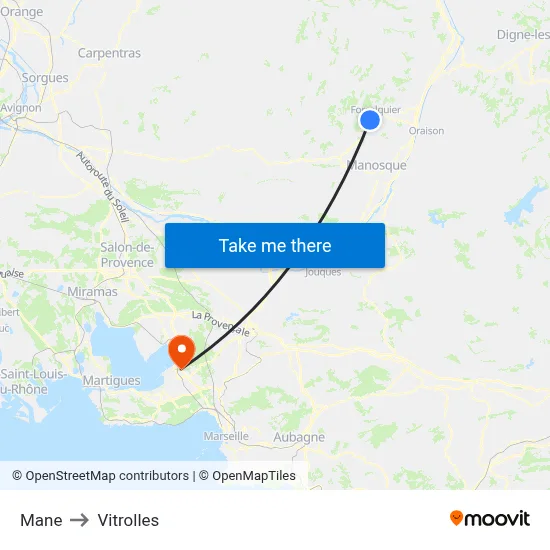 Mane to Vitrolles map