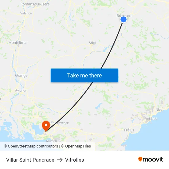 Villar-Saint-Pancrace to Vitrolles map