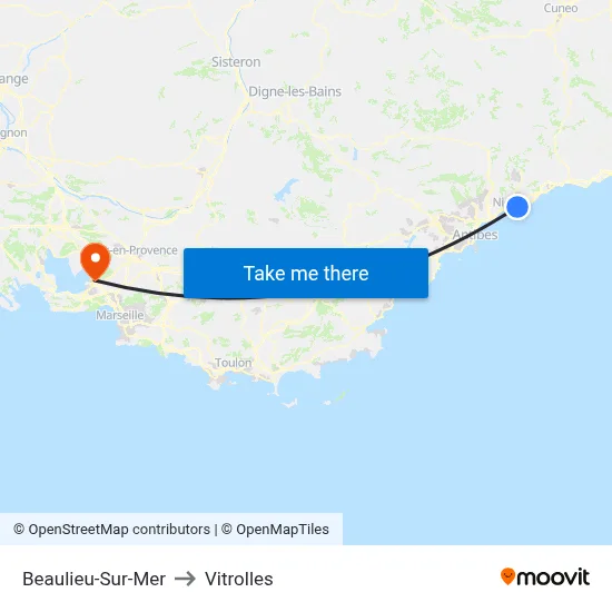 Beaulieu-Sur-Mer to Vitrolles map