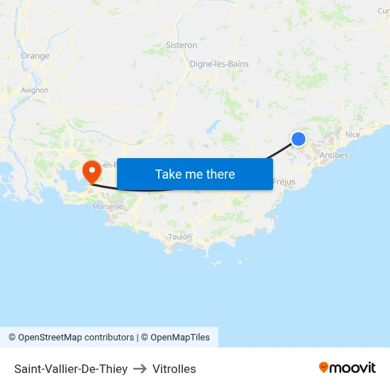 Saint-Vallier-De-Thiey to Vitrolles map