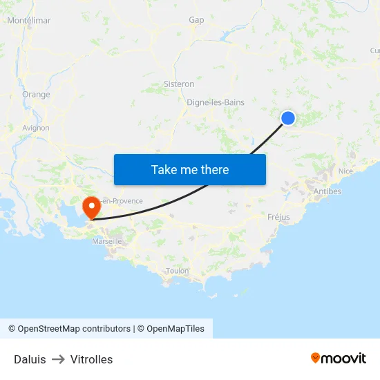 Daluis to Vitrolles map