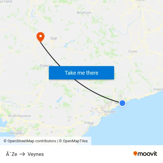ÃˆZe to Veynes map