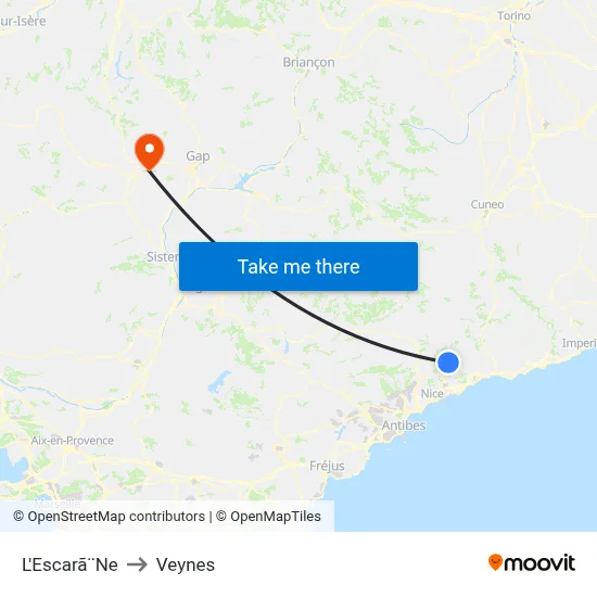 L'Escarã¨Ne to Veynes map