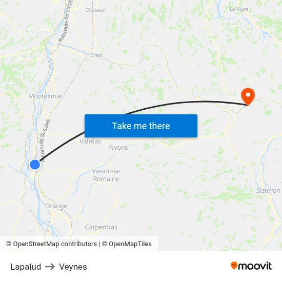 Lapalud to Veynes map