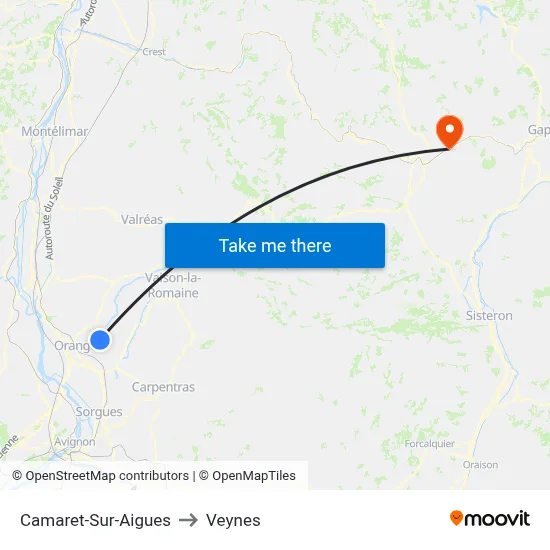 Camaret-Sur-Aigues to Veynes map