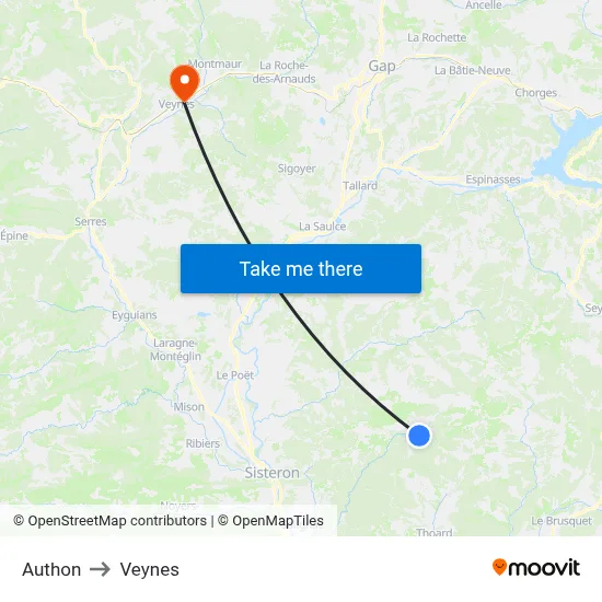 Authon to Veynes map