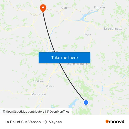 La Palud-Sur-Verdon to Veynes map