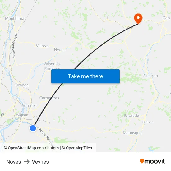 Noves to Veynes map